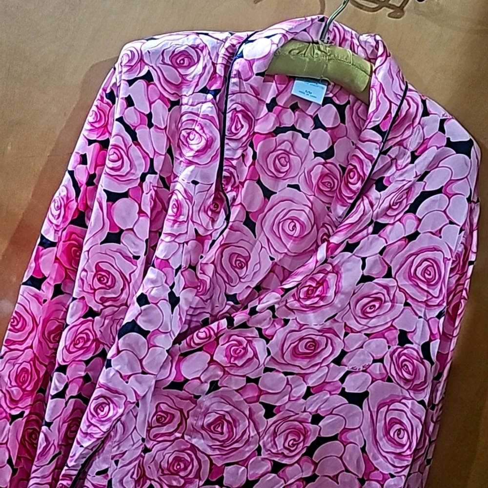 Nick & Nora Silk Rose Robe S/M